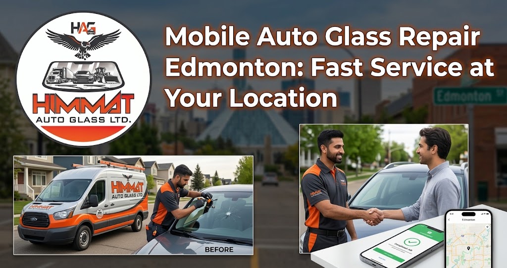 Mobile auto glass repair service in Edmonton at customer location